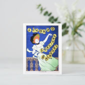 ヴィンテージイタリアン旅行ポスターLivornoビーチad ポストカード (スタンド正面)