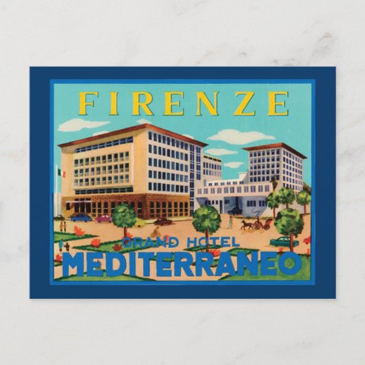 ヴィンテージイタリアン旅行広告 ポストカード (正面)
