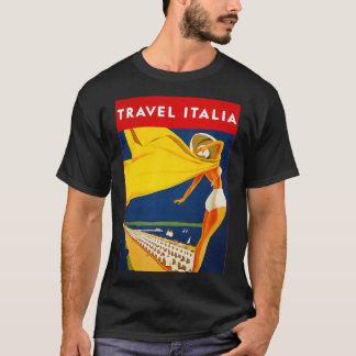 ヴィンテージイタリアン海辺の旅行イタリア観光adve tシャツ