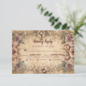 ヴィンテージイタリアン結婚の 出欠カード (スタンド正面)