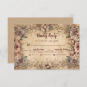 ヴィンテージイタリアン結婚の 出欠カード (正面/裏面)