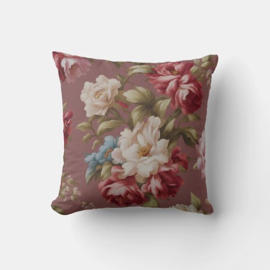 ヴィンテージイタリアン花 クッション (正面)