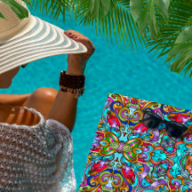 ヴィンテージイタリアン装飾用ビーチタオル