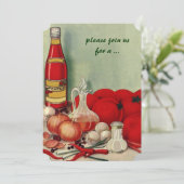 ヴィンテージイタリアン食品、トマトタマネギ料理パーティー 招待状 (スタンド正面)