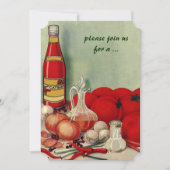 ヴィンテージイタリアン食品、トマトタマネギ料理パーティー 招待状 (正面)