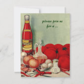 ヴィンテージイタリアン食品、料理パーティの招待状 招待状 (正面)