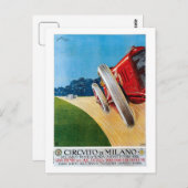 ヴィンテージイタリアン1920年代レーシングカーグランプリ ポストカード (正面/裏面)