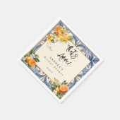 ヴィンテージイタリアン | オレンジ色の柑橘 | ブライダルシャワー スタンダードカクテルナプキン (角)