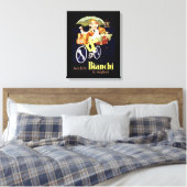 ヴィンテージイタリアンBianchi自転車広告 キャンバスプリント (インサイチュ (寝室))