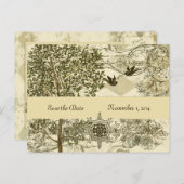 ヴィンテージイタリアンVerdigris日付の保存 案内ポストカード (正面/裏面)