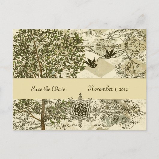 ヴィンテージイタリアンVerdigris日付の保存 案内ポストカード (正面)