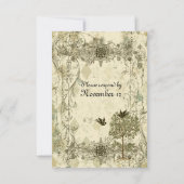 ヴィンテージイタリアンVerdigris rsvpと封筒 出欠カード (裏面)