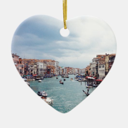 ヴィンテージイタリアヴェネツィアカナル写真 セラミックオーナメント (正面)