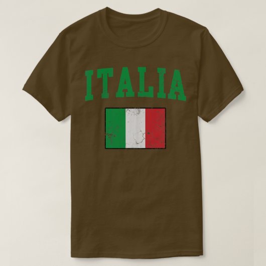 ヴィンテージイタリア国旗イタリアイタリアンイタリア Tシャツ (デザイン正面)
