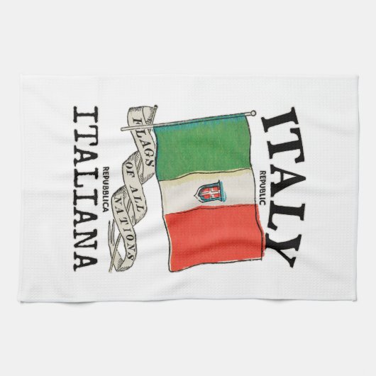 ヴィンテージイタリア国旗 キッチンタオル (横)