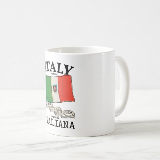 ヴィンテージイタリア国旗 コーヒーマグカップ (正面右)