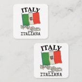 ヴィンテージイタリア国旗 スクエア名刺 (正面/裏面)