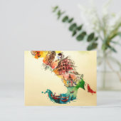 ヴィンテージイタリア地図シティトラベルラブウォーターカラー シーズンポストカード (スタンド正面)