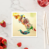 ヴィンテージイタリア地図シティトラベルラブウォーターカラー スタンダードカクテルナプキン (インサイチュ)