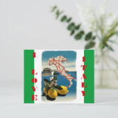 ヴィンテージイタリア旅行のポストカードとフラグの色 ポストカード (スタンド正面)