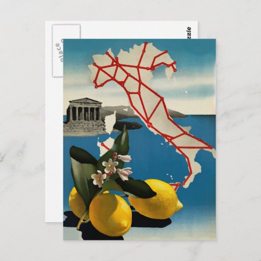 ヴィンテージイタリア旅行はがき ポストカード (正面/裏面)