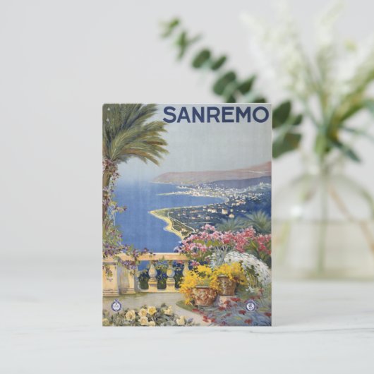 ヴィンテージイタリア旅行ポスター葉書 ポストカード (スタンド正面)