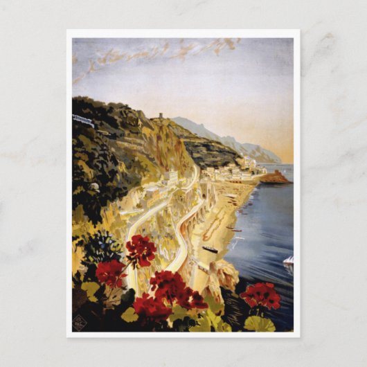 ヴィンテージイタリア旅行ポスター葉書 ポストカード (正面)