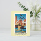 ヴィンテージイタリア旅行ポスター ポストカード (スタンド正面)