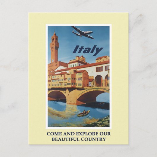 ヴィンテージイタリア旅行ポスター ポストカード (正面)