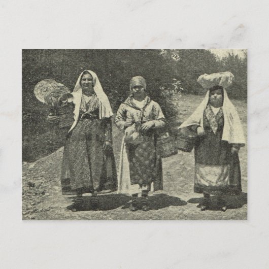 ヴィンテージイタリア、シチリア伝統的、衣装 ポストカード (正面)