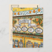 ヴィンテージイタリア、シチリア、タイル張りのショップサイン ポストカード (正面/裏面)