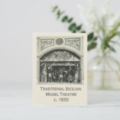 ヴィンテージイタリア,シチリア,モデル伝統的シアター ポストカード (スタンド正面)