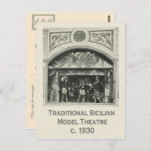 ヴィンテージイタリア,シチリア,モデル伝統的シアター ポストカード (正面/裏面)