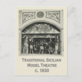 ヴィンテージイタリア，シチリア，モデル伝統的シアター ポストカード (正面)