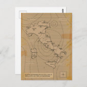 ヴィンテージイタリア、シリーおよびサルデーニャの天気図 ポストカード (正面/裏面)