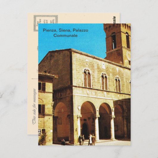 ヴィンテージイタリア,ピエンツァ,シエナ,コミューナレ ポストカード (正面/裏面)