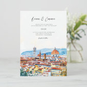 ヴィンテージイタリア フローレンスの風景 ウェディング 招待状 (スタンド正面)