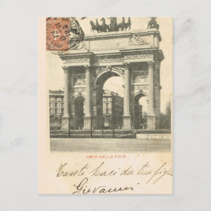 ヴィンテージイタリア,ミラノ,アルコデッラのペース, 1894 ポストカード