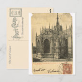 ヴィンテージイタリア,ミラノ,大聖堂, 1895 ポストカード (正面/裏面)