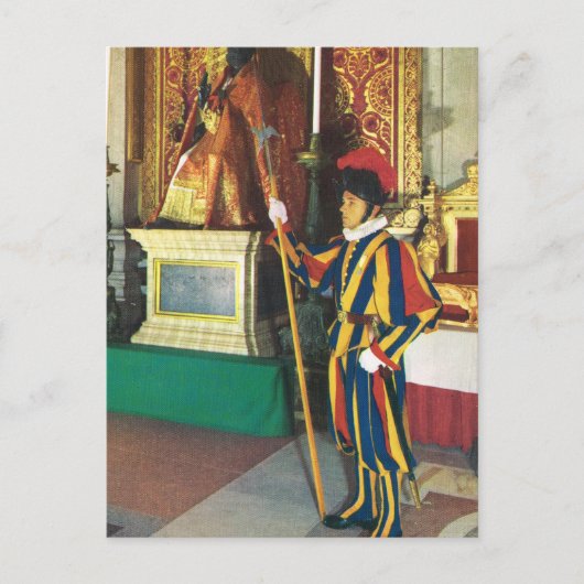 ヴィンテージイタリア、ローマバチカン、スイスガード ポストカード (正面)