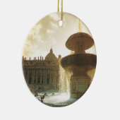 ヴィンテージイタリア、ローマ、バチカン、セントピーター セラミックオーナメント (右)