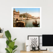 ヴィンテージイタリア、ヴェネツィアゴンドラ(Venice Gondolla) ポスター (ホームオフィス)