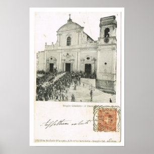 ヴィンテージイタリア、Reggio Di Calabria、Duomo 1901年、 ポスター