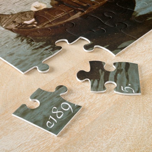 ヴィンテージイタリア、St.の印及びベニスのゴンドラ ジグソーパズル (側面)