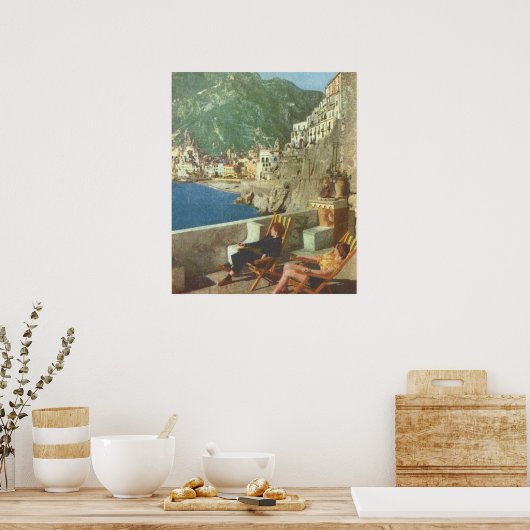 ヴィンテージイタリラックスリア、アマルフィ海岸、1930年代 ポスター (キッチン)