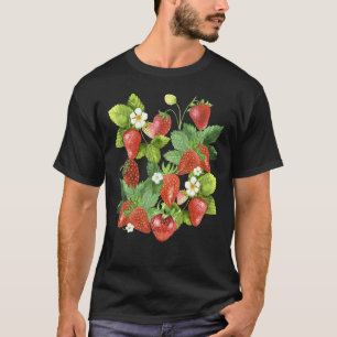 ヴィンテージイチゴいちご果実ベリーフローラ Tシャツ
