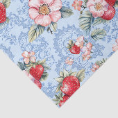 ヴィンテージイチゴと花のパターン 薄葉紙 (詳細)