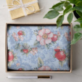 ヴィンテージイチゴと花のパターン 薄葉紙 (ギフト)