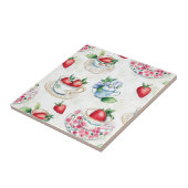 ヴィンテージイチゴのティーカップ花柄 タイル (側面)