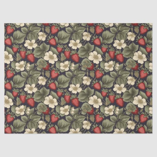 ヴィンテージイチゴのフィールドパターンの切り離し 薄葉紙 (正面)